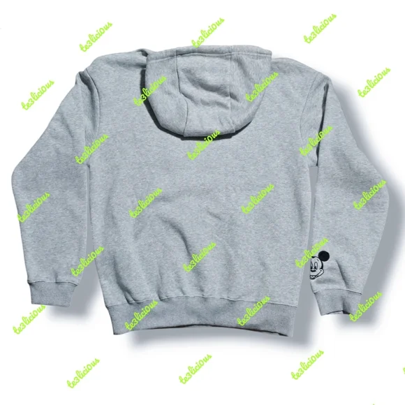 DISNEYLAND MICKEY PEACE SIGN GRAY PULLOVER HOODIE - Picture 3 of 4